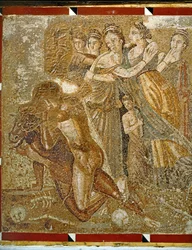 Theseus och Minotaurus romersk mosaik