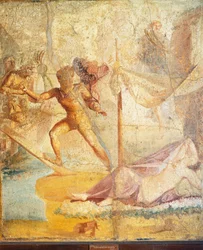 Theseus lämnar Ariadne, fresk från Pompeji
