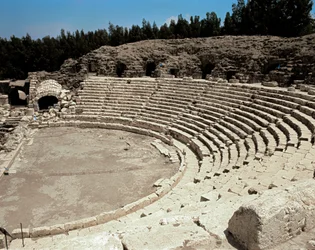 Utsikt över den romerska teatern i Scytopolis, 2:a århundradet f.Kr.-4:e århundradet e.Kr