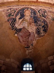 Kristus i majestät. Fresk från 1200-talet, kryptan i katedralen i Auxerre.