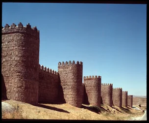 Utsikt över Avilas murar, Spanien (Utsikt över Avilas murar, Spanien)
