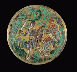 Krigare som kämpar mot en drake, ca 1170-1180