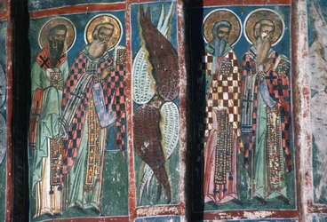 Detalj av målning, södra absiden av kyrkan