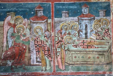 St Nicholas liv och död, kyrkans södra vägg, 1535