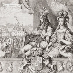 Kröningen av den engelske kungen Vilhelm III och drottning Maria II den 11 april