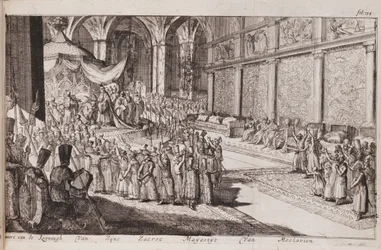 En scen vid tsar Alexis Mikhailovichs kungliga hov, 1677
