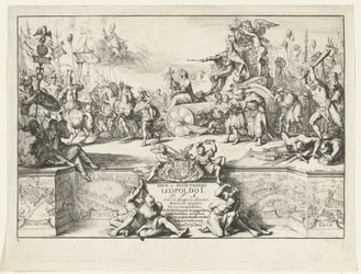 Allegori om Leopold I:s segrar Divo et invictissimo Leopoldo I (titel på objekt) Leopold I:s intåg i Bryssel efter att ha besegrat turkarna, 1686 (serietitel)