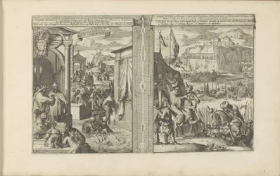 doopceremonier; Berg van Abessinië Doop-ceremonier / Ceremonier för dopet av Abissins och Muscovites, etc // Abyssiner Bergh / Abissinie Mountains, etc (titel på objektet) Öst- och Västindien och andra platser (serietitel)