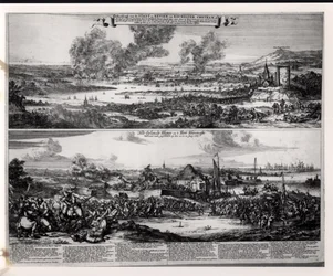 Holländskt angrepp på floden Medway den 20 och 21 juni 1667, graverat av Nicolas Visscher (1618-1709).