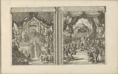 Rechtbank i Kina i Abbesinië Kinesisk rechtbank / tribunal des Chinois // Abyssinise Gerichts Handel / Justice des Abissins (titel på objektet) Öst- och Västindien och andra platser (serietitel)