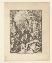Stadsinnehavaren William III och Mary Stuart mitt bland mytiska gestalter