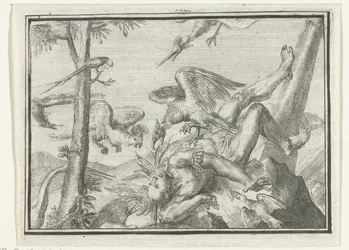 Titelsida för pamfletten: De Geplukte Tapoeijer, 1702 De Plukte Tapoeijer (titel på objekt) Esopus in Europe (serietitel)