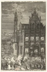Glädjetecken framför stadshuset, 1691