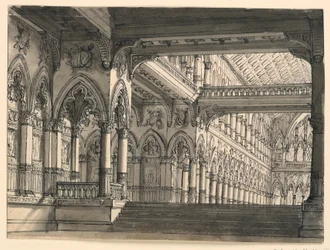 Scenografi, interiör av Gothic Hall