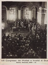 "VIII Kongress för lemlästade och krigsinvalider - Rom, januari 1933 - 11" (s/v foto)