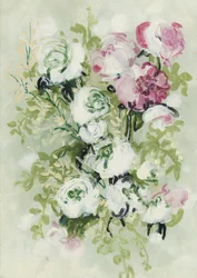 Rosa och vita blommor
