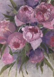 Bukett med rosa pioner