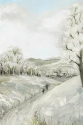 En snöig vinterpromenad