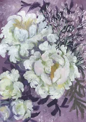 Vita pioner och lavendel
