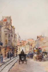 Brompton Road, blickar österut (akvarell)