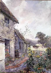 The Haycart Approaches (akvarell)
