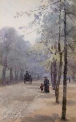Den trädkantade avenyn (akvarell)