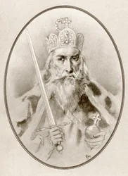 Karl den Store, alias Karl den store eller Karl I, från Levande biografier om kända härskare.