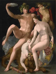 Bacchus, Venus och Amor, omkring 1535