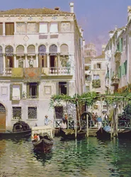 En kanalscene i Venedig