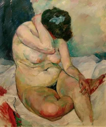 Sitter kvinnlig naken, Paris