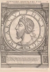 Romerska Östfrankiska kejsaren Arnulf (tryck)