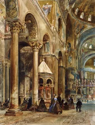 Interiör av Basilica di San Marco, Venedig, 1884