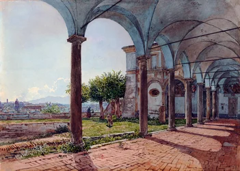 Utsikt över Rom (Italien) från kyrkan Sant Onofrio (Utsikt från Sant