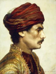 Profilporträtt av en man med röd turban, 1882