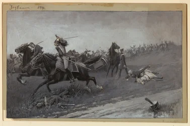 Blücher Unhorsed på Ligny
