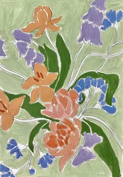 En färgsprakande blomsterbukett
