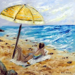 Beach Day, 2022 (olja på cavas)
