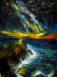 Between the Stars and the Ocean in Hawaii, 2021 (olja på duk)