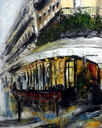 Cafe de Flore Evening Paris, 2021 (olja på duk)