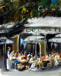 Cafe de Flore Paris, 2021 (olja på duk)