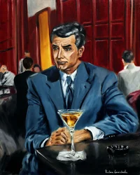 Cary Grant i North by Northwest, 2023 (olja på duk)