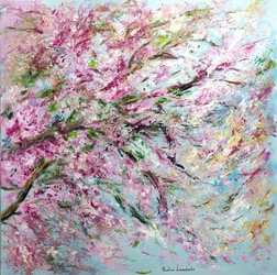 Körsbärsblommor - våren är här!, 2022 (olja på cavas)
