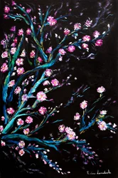 Körsbärsblommor i svart, 2024