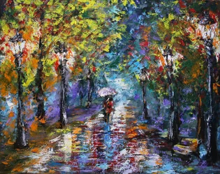 Evening Walk, 2016 (olja på duk)