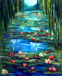 Monet Garden Water Lilies, 2025 (olja på duk)