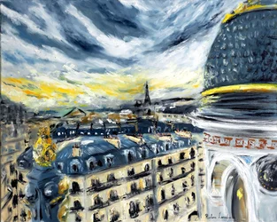 Paris Rooftops, 2021 (olja på duk)