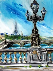 The Pont Alexandre III Paris, 2022 (olja på duk)