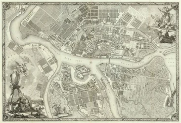 Karta över Petersburg bok till 50-årsdagen av grundandet av St. Petersburg, 1753