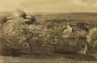 Utsikt över Goetheanum och värmehuset