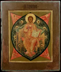Christ Pantocrator (tempera på panel)